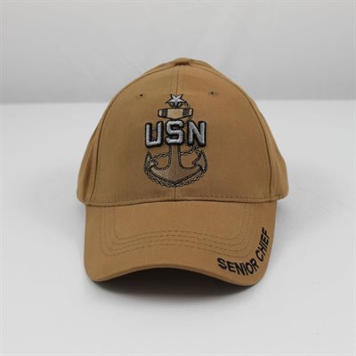 CAP-SENIOR CHIEF PETTY OFFICE W / ANCHOR (COYOTE BRN) (DX) 20 !