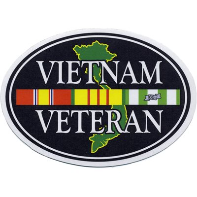 MAGNET-VIETNAM VET W / RIBBONS & LAND (OVAL)