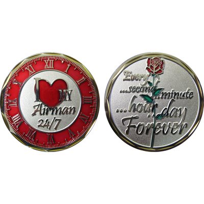 COIN-I LOVE MY AIRMAN 24 / 7 ROSE W / CLOCK(DX18)@