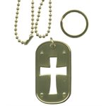 DOG TAG-CROSS CUTOUT - MUTED GLD[DX18]