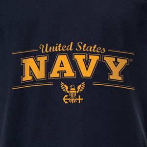 T / US NAVY W / LOGO ON BOTTOM (GLD) 