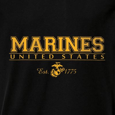 T / U.S. MARINES W / LOGO & DATE(GLD) 