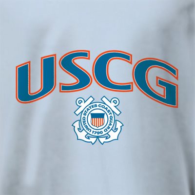 T / USCG W / LOGO (BL W / ORG OUTLN)(TC57232)