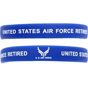 WRSTBND-AIR FORCE RETIRED (WHT LTRS ON BLUE) (DX)