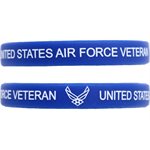 WRSTBND-AIR FORCE VETERAN (WHT LTRS ON BLUE)[DX19]