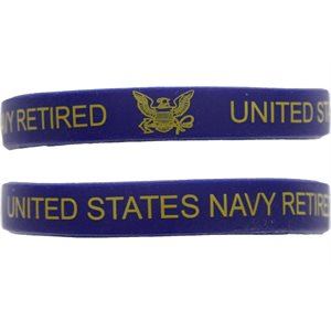 WRSTBND-NAVY RETIRED (GOLD LTRS ON BLUE)[DX19]