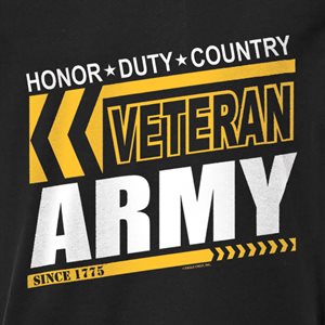 T / HONOR DUTY COUNTRY VETERAN ARMY (WHT & GLD PRNT)