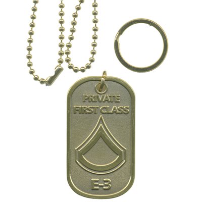 DOG TAG-ARMY E-3 PRIVATE FIRST CLASS(DX14)