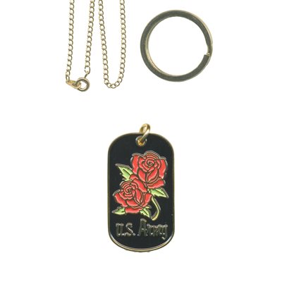 DOG TAG-U.S. ARMY W / ROSE LADIES(DX14)