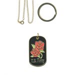 DOG TAG-NAVY W / ROSES LADIES(DX14)