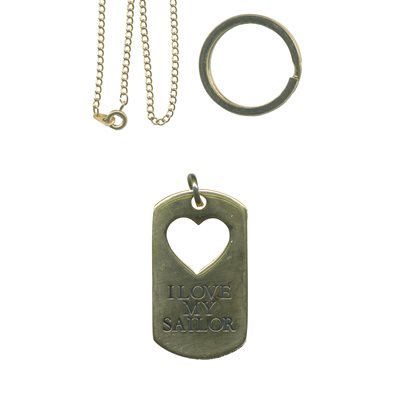 DOG TAG-I LOVE MY SAILOR C / O HEART LADIES (DX18)@