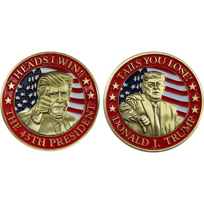 COIN-DONALD TRUMP HEADS I WIN TAILS YOU LOSE 