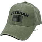 CAP-VETERAN W / AMERICAN FLAG (ODGN)