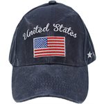 CAP- UNITED STATES AMER. FLAG (WASHED NAVY) 