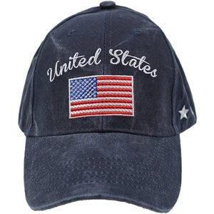 CAP- UNITED STATES AMER. FLAG (WASHED NAVY) 