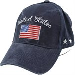 CAP- UNITED STATES AMER. FLAG (WASHED NAVY) 