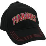 CAP-MARINES 3-D TEXTW / LOGO ON SIDE BLK 