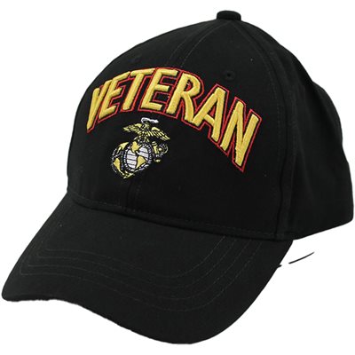 CAP-VETERAN W / GLOBE & ANCHOR 3-D BLK