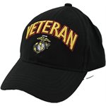 CAP-VETERAN W / GLOBE & ANCHOR 3-D BLK