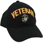 CAP-VETERAN W / GLOBE & ANCHOR 3-D BLK