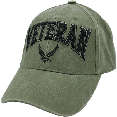 CAP-VETERAN W / AIR FORCE LOGO 3-D (OD) 