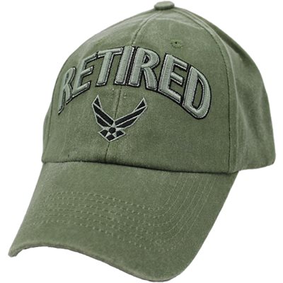 CAP-RETIRED W / AIR FORCE LOGO 3-D OD 