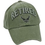 CAP-RETIRED W / AIR FORCE LOGO 3-D OD 