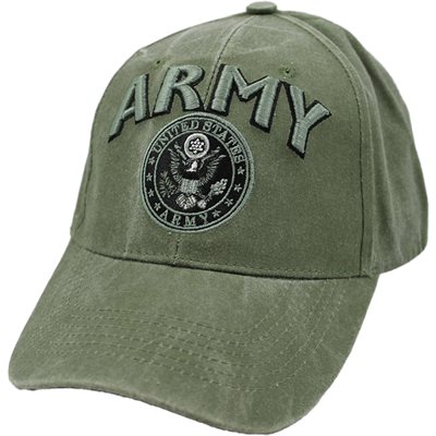 CAP-ARMY W / EMBLEM 3D TEXT OD