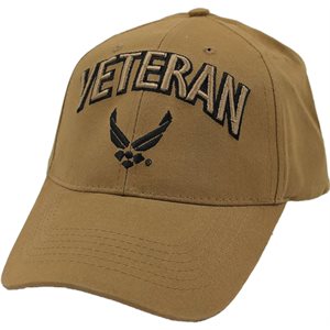 CAP-VETERAN W / AF WINGS LOGO (COYOTE BRN]