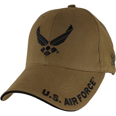 CAP-AIR FORCE WINGS LOGO (COYOTE BRN] 