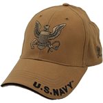 CAP-NAVY LOGO (COYOTE BRN) ! #@