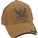 CAP-NAVY LOGO (COYOTE BRN) ! #@