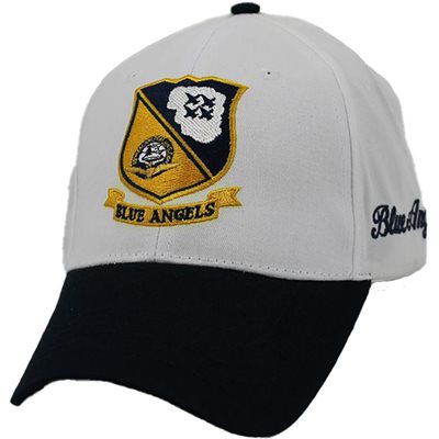 CAP-BLUE ANGELS CAP (WHITE CAP W / BLUE VISOR)! @