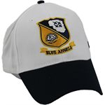 CAP-BLUE ANGELS CAP (WHITE CAP W / BLUE VISOR)! @