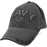 CAP-US NAVY W / LOGO  (WASHED BLK) 