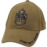 CAP-CHIEF PETTY OFFICE W / ANCHOR (COYOTE BRN) !@