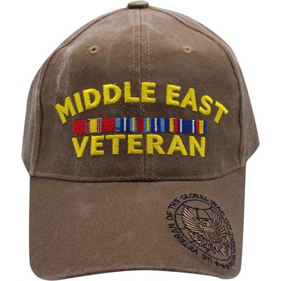 CAP-2LOC MIDDLE EAST VETERAN RIBBON & EAGLE (WCOY) 