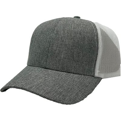 CAP-BLANK TRUCKER CAP HSILVERK / WHT MESH