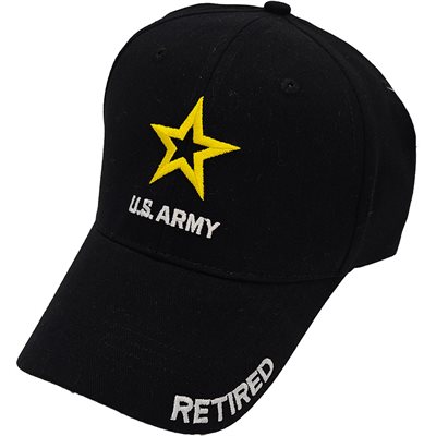 CAP-ARMY LOGO W / RETIRED ON BILL 