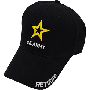 CAP-ARMY LOGO W / RETIRED ON BILL 