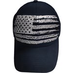 CAP-DISTRESSED FLAG NVY&WHT