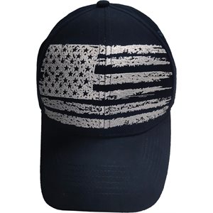 CAP-DISTRESSED FLAG NVY&WHT