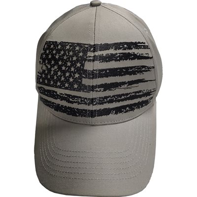 CAP-DISTRESSED FLAG GREY&GREY