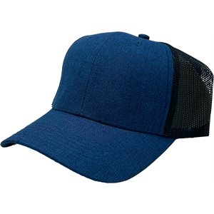 CAP-BLANK TRUCKER CAP BLUE FRONT / NAVY MESH