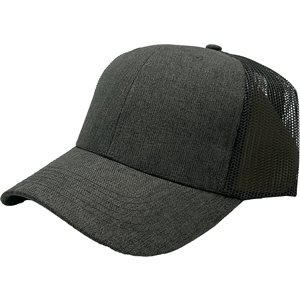 CAP-BLANK TRUCKER CAP DRKGRY FRONT / GUN METAL MESH