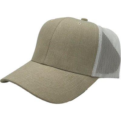 CAP-BLANK TRUCKER CAP SAND FRONT / WHT MESH