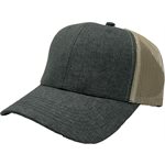 CAP-BLANK TRUCKER CAP HGREY / TAN MESH