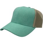 CAP-BLANK TRUCKER CAP TEAL FRONT / TAN MESH