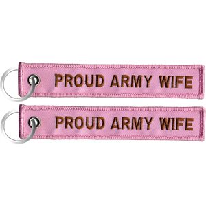 KEYCHAIN-PROUD ARMY WIFE (PINK)