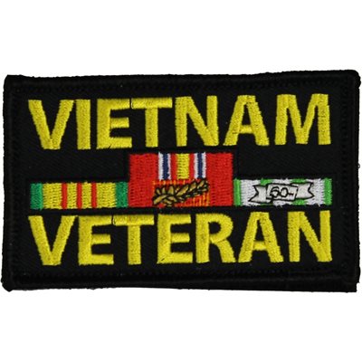 PAT-VIETNAM VETERAN W / RIBBONS 2PIECE (H&L) ATTCH2X3"